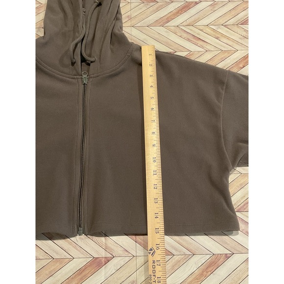 Wild Fable Gray‎ Corduroy Cropped Zip Up Hoodie Size M Womens Crop - Picture 9 of 10